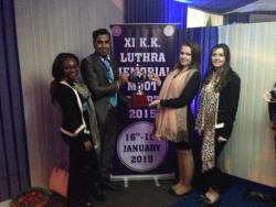 L-R: Miriam Mbah, Ayaz Saboor, Catherine Higham and Bianca Rowson at the XI Luthra Opening Ceremony events at the University of Delhi.