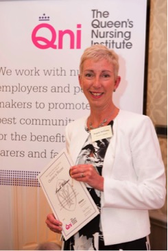 Angela receiving the Queen's Nurse Award at last month's awards ceremony. Photograph: Kate Stanworth.